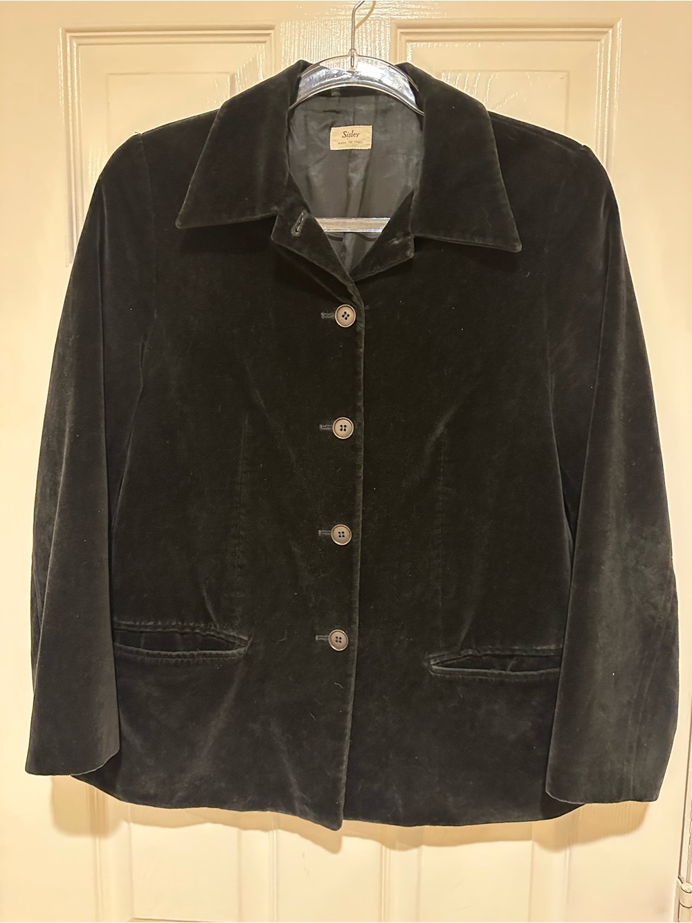 Vintage Sisley Black Velvet Jacket XS